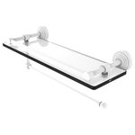 Allied Brass - Waverly Place Paper Towel Holder with 16" Gallery Glass Shelf, Matte White - Maximize space and efficiency with this beautiful glass shelf and paper towel holder combination. Gallery rail will keep your items secure while the integrated paper towel holder provides a creative space for your roll. Made of solid brass and tempered