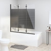 vidaXL Bathtub Shower Door Folding Bathtub Door Bathroom Panels Glass & Aluminum