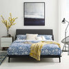 Luella Queen Upholstered Fabric Platform Bed, Walnut Gray