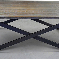 Square "X" Coffee Table with Oak Top - Coffee Tables