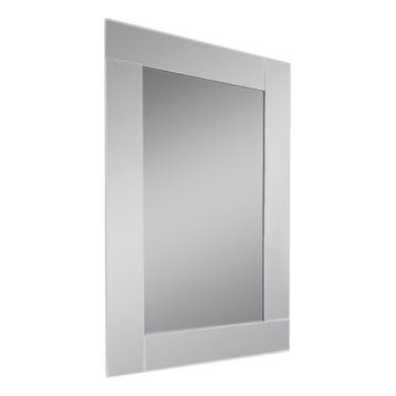 20" x 30" Rectangle Overlay Frameless Mirror with Polished Beveled Edges