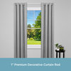 Kenney® Weaver 1" Premium Decorative Window Curtain Rod, Satin Nickel, 48-86