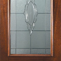 Slab Entry Single Door 80 Mahogany Cameo 2 Panel Arch Lite Glass - Front Doors