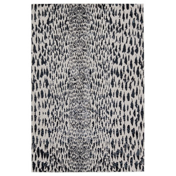 Nikki Chu by Jaipur Living Kimball Animal Dark Blue/Ivory Runner Rug 2'2"x8'