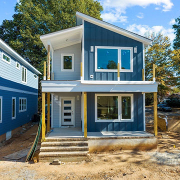 Siding Installation - James Hardie Lap and B&B (Boothbay Blue and Deep Ocean)