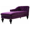 Elegant Kid's Velvet Chaise Lounge for Living room or Bedroom, Dark Purple
