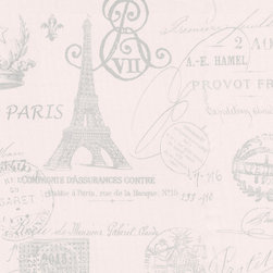 Paris French Script Fabric - Fabric