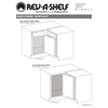 Solid Surface 2-Shelf Blind Corner Organizer for Blind Right Cabinet, 37.63"