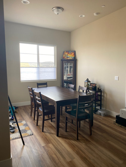 Brand new dining room, rug or no rug?