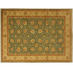 Bareens Designer Rugs - Boho Chic Ziegler Brittane Gray Beige Hand-Knotted Wool Rug - 10'0'' x 14'6'' - Enhance the ambiance of your home with this magnificent Persian-influenced Turkish hand-knotted rug made by skilled artisans capable of creating the most exceptional vegetable dyes and hand-spun wool. This exquisite handmade rug is a one-of-a-kind Peshawar Kafkaz, otherwise identified as Chobi, Chobi Peshawar, Oushak, or Ziegler rug. These handmade rugs are crafted in Pakistan utilizing superior-quality wool imported from Australia, New Zealand, and Korea in two types of weaves: the Persian weave and the Mori weave. This rug is meticulously crafted by hand using the finest natural vegetable dyes extracted from local plants. The artisans use a blend of hand-spun local and fine merino wool, resulting in a rug with a compelling texture, higher lanolin content, and longer staple. The artisans occasionally incorporate natural or artificial silk into the pile to enhance specific motifs. The finished product is an awe-inspiring execution of flawless design and an understated palette that exudes elegance.