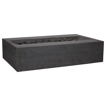 Pyromania Millenia Concrete Fire Pit Table, 48"x30", Charcoal Gray, Natural Gas