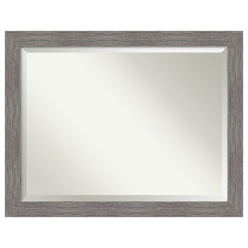 Pinstripe Plank Grey Beveled Wall Mirror - 45.5 x 35.5 in.