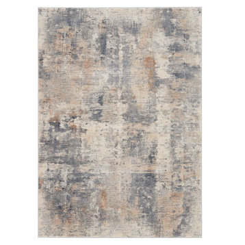 Rustic Textures Area Rug, Beige/Gray, 5'3"x7'3"