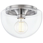 Mitzi by Hudson Valley Lighting - Grace 1-Light 10" Flush Mount, Polished Nickel - A series of flush mounts exploring the contrast between handcrafted glass and smoothly machined metal, Grace comes in a variety of shapes. Which one best suits your space?