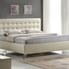 Baxton Studio Elizabeth Pearlized Almond Modern Bed with - King Size