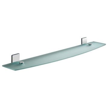 Round Chrome Bathroom Shelf With Frosted Glass