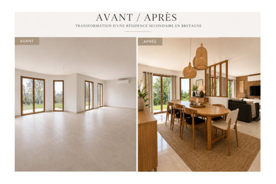 Aménagement d'une salle à manger contemporaine.