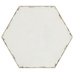 The Tile Shop - Annie Selke Farmhouse Hex White Porcelain Wall and Floor Tile 8 x 8 in. - The Artisanal collection brings the welcoming allure of modern farmhouse style to tile. The 8'' Annie Selke Farmhouse Hex White porcelain wall and floor tile has a sophisticated color and handmade-look crackle finish that lends a softness uncommon in hard surfaces. Design with Farmhouse Hex White, a vintage-look tile, that complements the entire Artisanal collection.