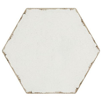 Annie Selke Farmhouse Hex White Porcelain Wall and Floor Tile 8 x 8 in.