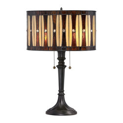 Quoizel Hammond Tiffany 24" 2-Light Table Lamp in Vintage Bronze Finish - Table Lamps