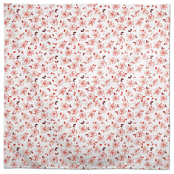 Loose Floral Pattern Red 58x58 Tablecloth