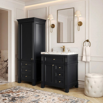 Paris 30 in. W x 22 in. D Single Sink Bathroom Vanity | Black