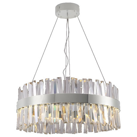 Genk | Gold/Chrome Round Crystal Chandelier for Hall, Chrome, Medium1