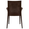 LeisureMod Weave Mace Indoor/Outdoor Chair, With Arms