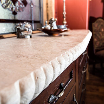 Chelsey Beige Leathered Countertop, 6cm Rope Edge