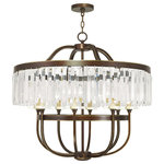 Livex Lighting - Ashton Chandelier, Hand-Painted Palatial Bronze - The Ashton eight light chandelier emanates the 1920s casual style mixed beautifully with high sophistication. classical touches in the chandelier gives off an art deco feel with the prismatic crystals.