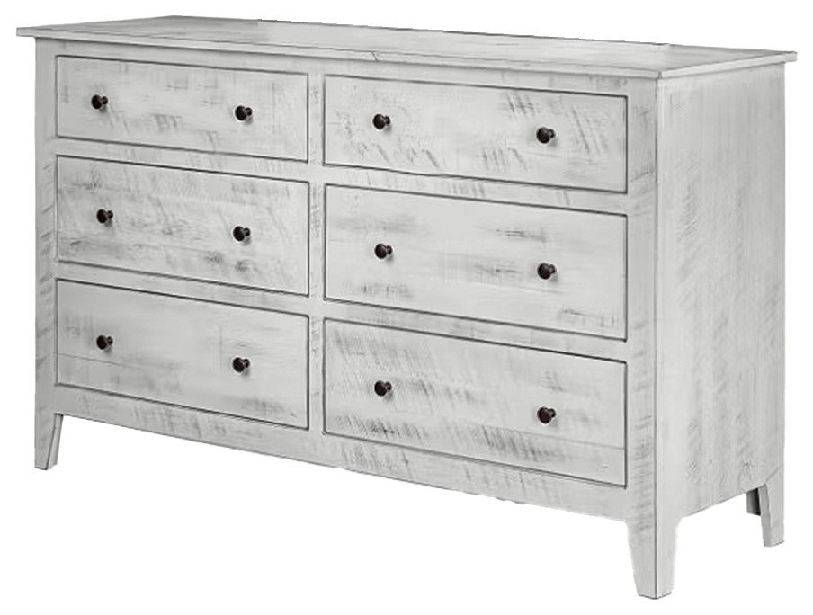 Rustic Solid Wood 6 Drawer Dresser - Farmhouse - Dressers - by Eagle ...