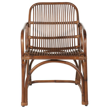 Hastings Chair With Brown Stained Rattan Frame and Sled Base ASM