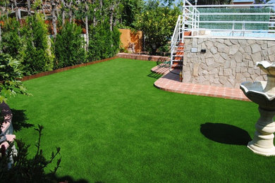 Césped artificial, parquets & piscina