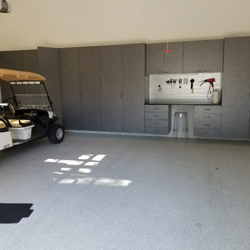 Steelhead Epoxy Garage Flooring & Grey Cabinets | Decatur, GA