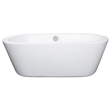 Freestanding Bathtub, White, 67", Without Faucet