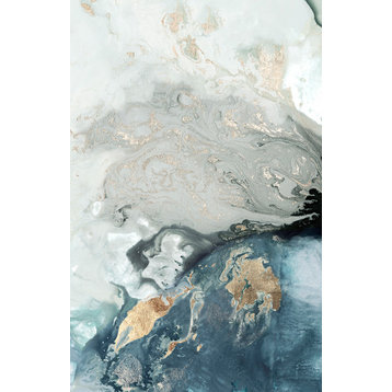 "Ocean Splash I Indigo Version" Fine Art Giant Canvas Print, 54"x84"