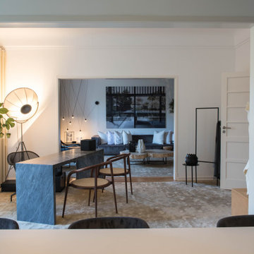 View from Marble Desk to Living Room in Avenidas Novas