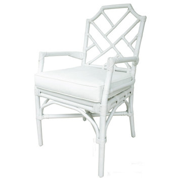 Kara Rattan Dining Side Chair, Off-White, Single