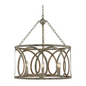 Palma Small Round Chandelier With Washed Gray Finish