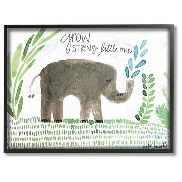"Grow Strong Little Elephant" 11x14, Framed Giclee Texturized Art