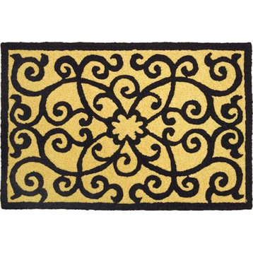 JellyBean Accent Rug Frontgate-Black & Tan