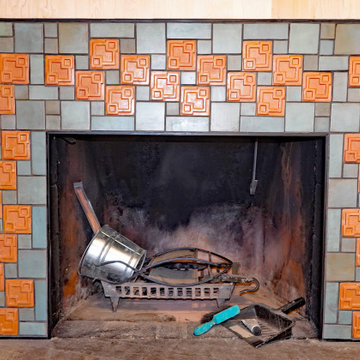 Craftsman tiled fireplaces