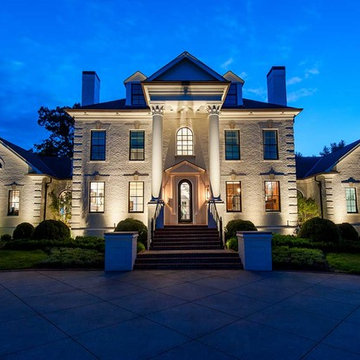 Architectural Lighting on White Brick Estate