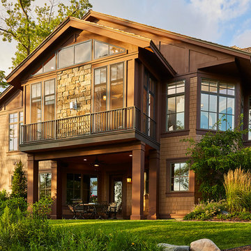 Screen Porch Fireplace in Wayzata