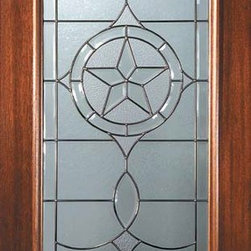 Slab House Single Door 80 Wood Mahogany Travis 3/4 Lite Glass - Front Doors