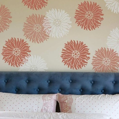 Starburst Zinnia Wall Art Stencil, Small