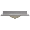 Malaga Composite Stone Vanity Top With Ceramic Sink, Reticulated Gray, 43"