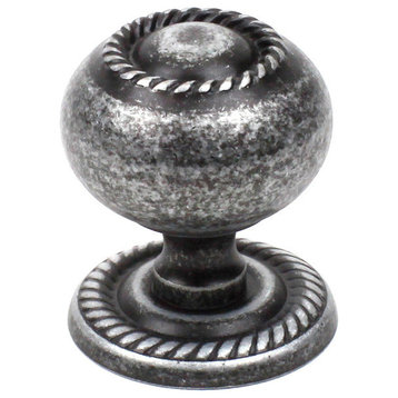 Saturn Knob/Backplate, Antique Silver
