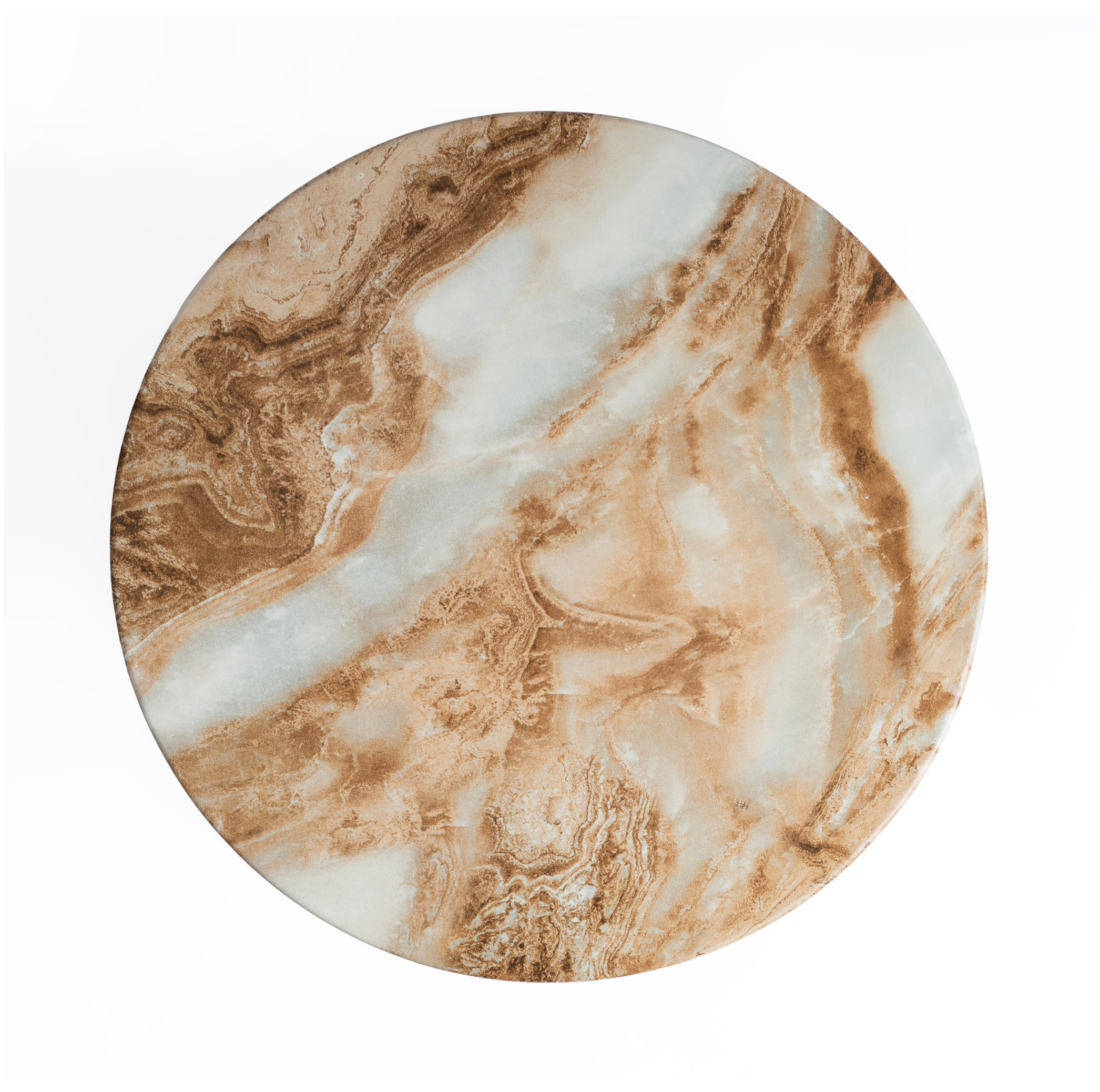 Studio London Monia Stylish Indoor Outdoor Faux Marble End Table for Living Room, Onyx Brown