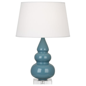 Small Triple Gourd Accent Lamp, Steel Blue